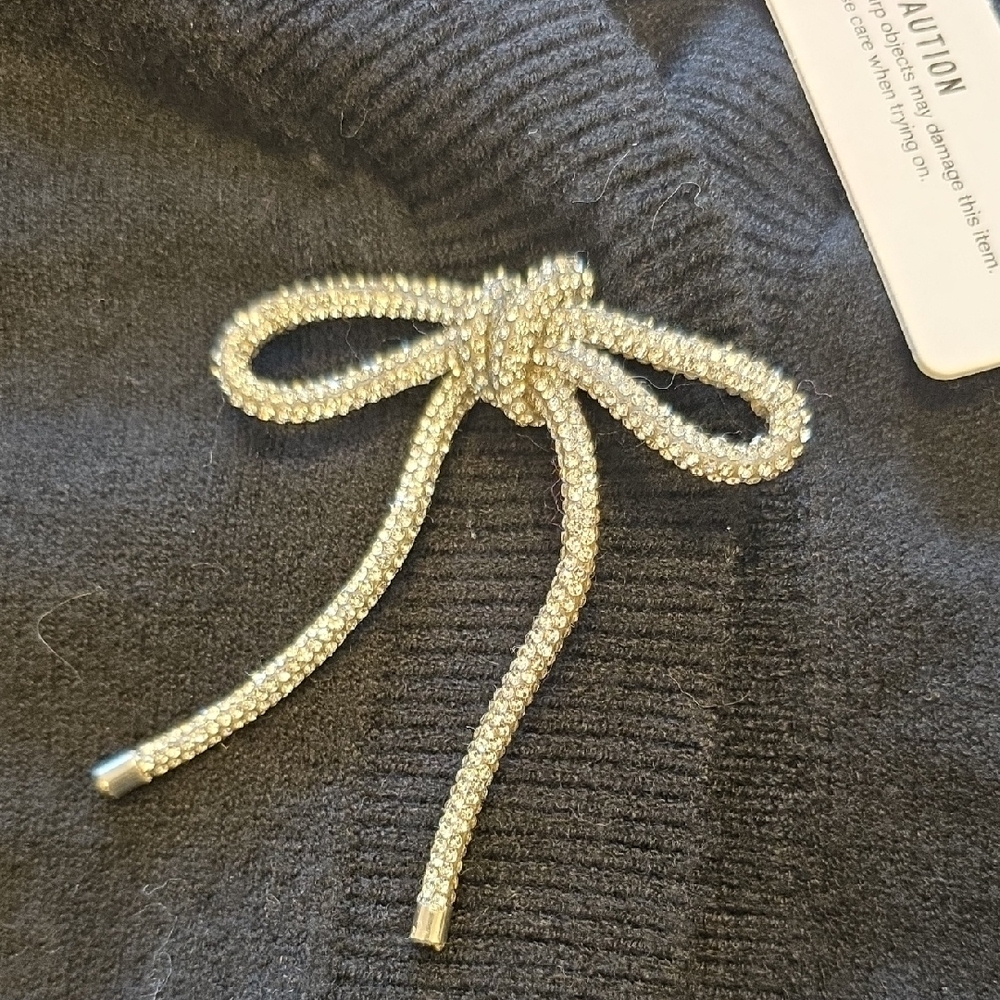 Express Black Cardigan with Puff Sleeves - Picture 2 of 8